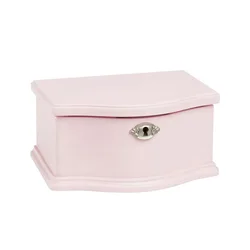 Wooden Ballerina Musical Jewelry Box with Mirror for Girls，Pink Kid's Jewelry Storage Music Chest