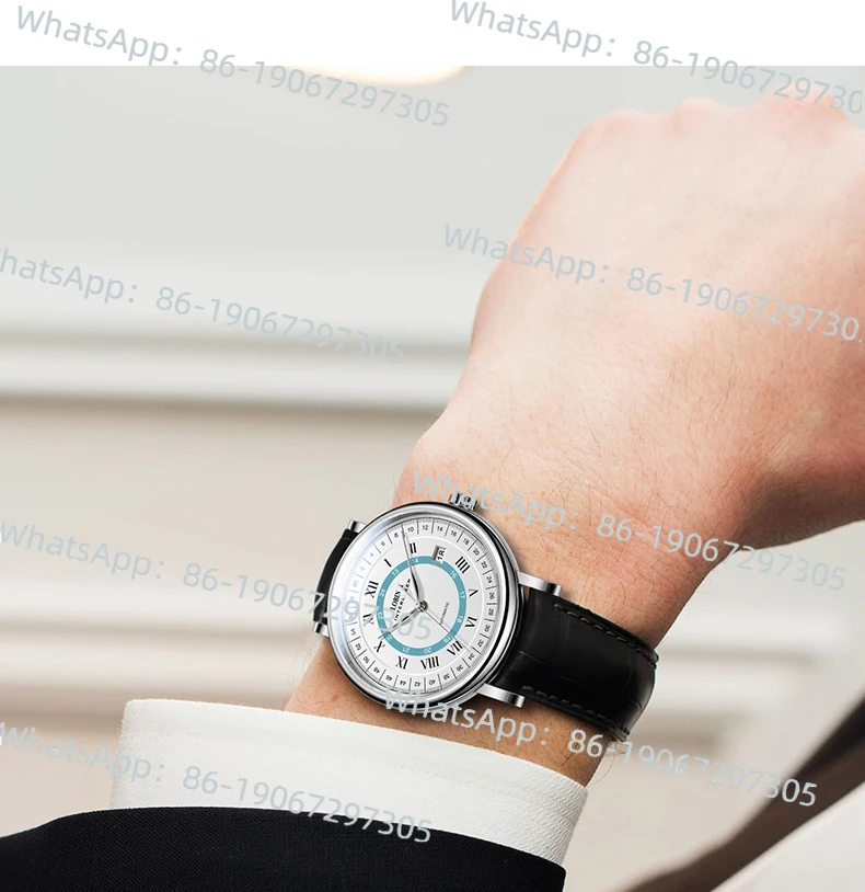 

New Simple Mechanical Watch Male Genuine Brand Automatic Waterproof Leather Business