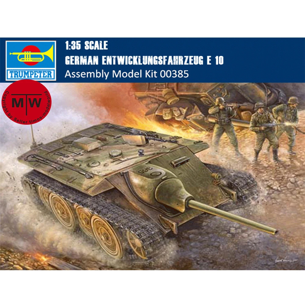 Trompeter 00385 Deutsches Entwicklungs fahrzeug im Maßstab 1:35 und 10 Hetzer Militärkunststoff-Montagemodell-Kits