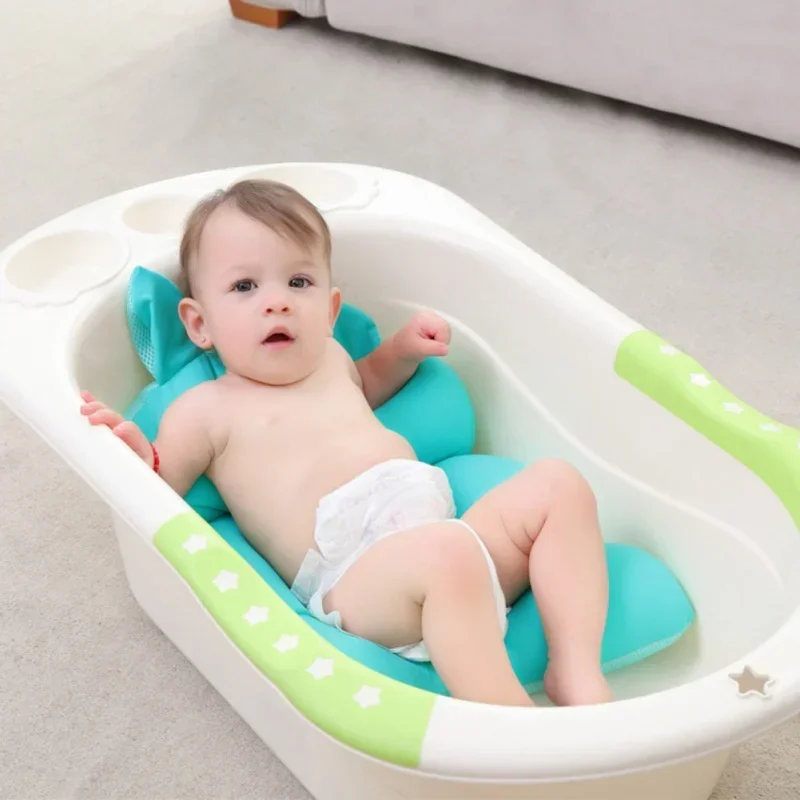 Portable Baby Bath Tub Non Slip Air Cushion Bathtub for Newborns Soft Shower Bed  Cute Animal Cartoon Design Infant Bathing Pad