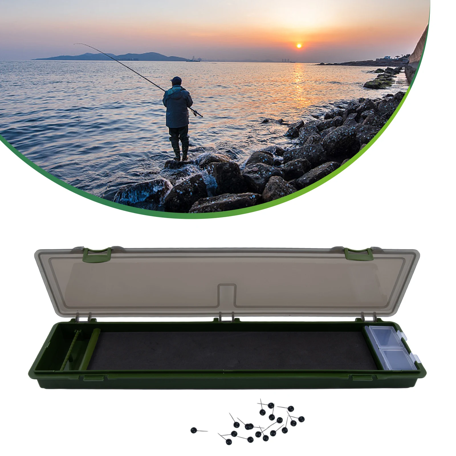 Carp Fishing Hair Rig Tackle Box Waterproof Hold Rigs Storage Case With 15 Pins Waterproof Detachable Hold Rigs Storage Case