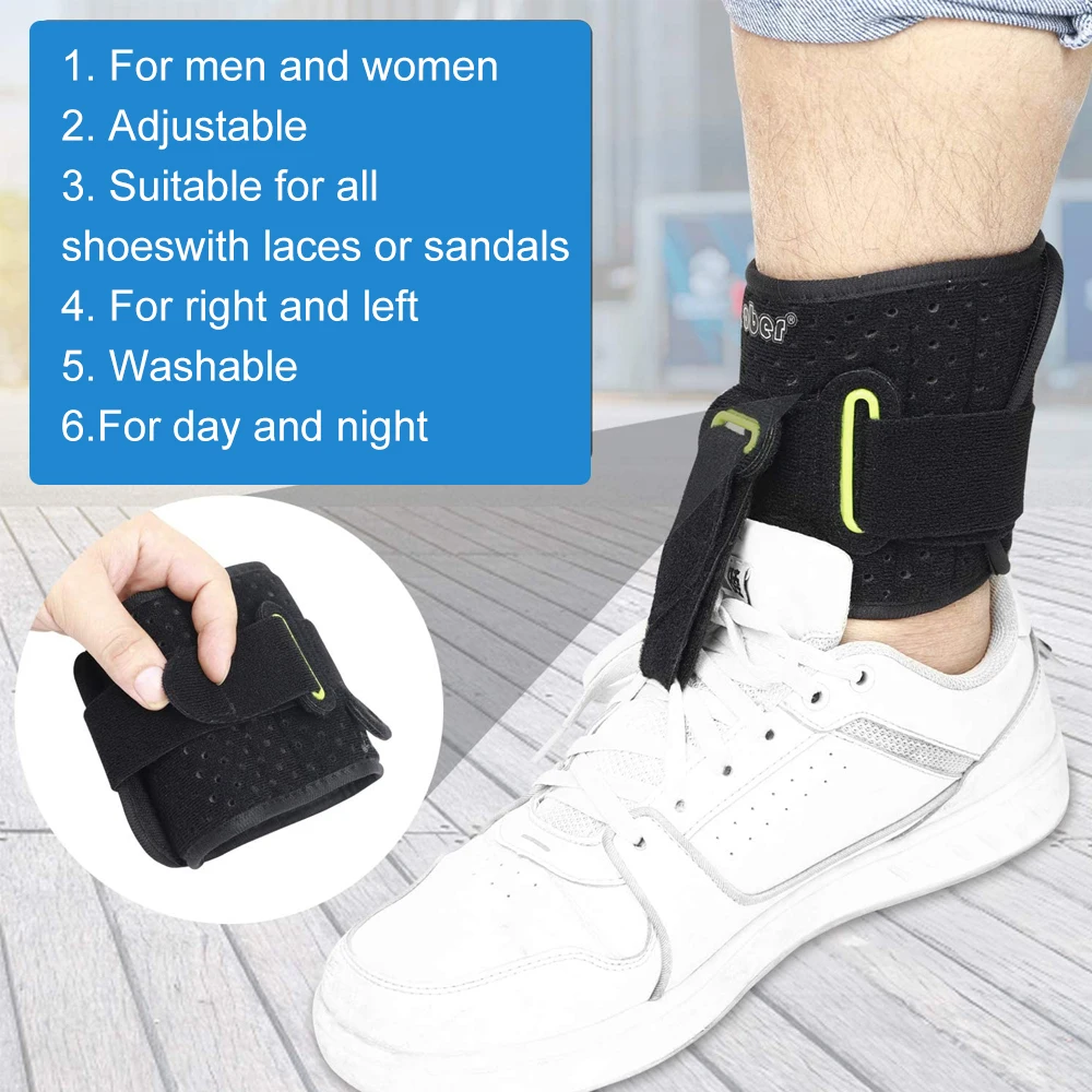 Foot Drop Brace & Ankle Orthosis Plantar Fasciitis Night Splint for AFO Achilles Tendonitis Arch Foot Dorsal Flexion Pain Relief