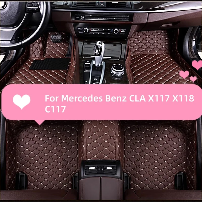 

Custom Car Floor Mats Auto Interior Details Accessories Carpet For Mercedes Benz CLA X117 X118 C117 Auto Carpets Foot Coche