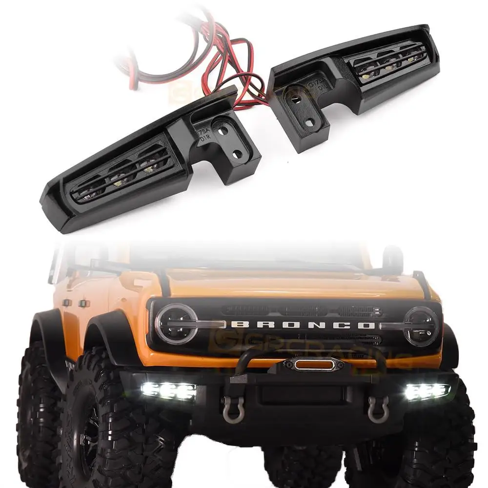 Front Bumper Spotlight/Fog Lamp/Headlight Abs Material For 1/10 Rc Crawler Car Traxxas Trx-4 92076-4 Bronco Parts