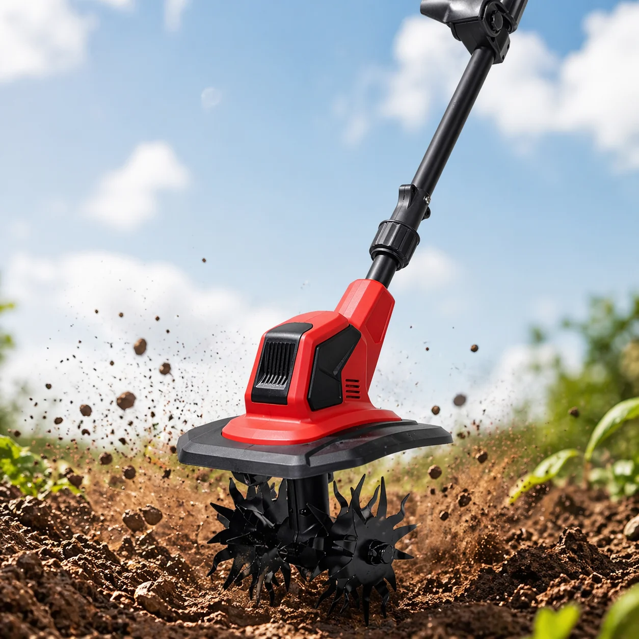 Brushless Tiller Cultivator,Battery Powered Rototiller for Lawn/Gardening,Household Small Cultivator