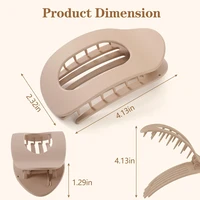 Fashion Oval Flat Hair Clips for Women New Design Leopard Large Flat Round Claw Clip French Acrylic Lying Down Hair Accessories - Image 4