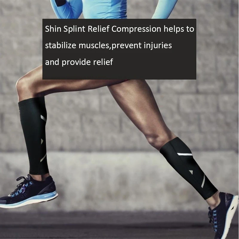 MTATMT 1Pcs Sports Calf Compression Sleeve Shin Splint Support Guard Leg Protection Sock for Running Basketball Cycling