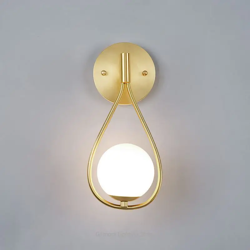 

American Style Solid Brass Wall Sconce, Nordic Light Luxury LED Accent Light for Living Room Bedroom Headboard Hallway Staircase
