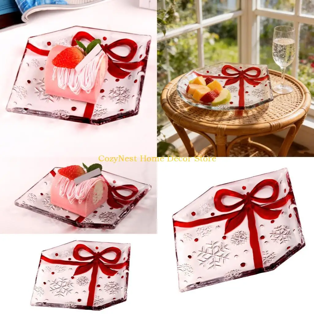 92MF Practical Glass Display Plate Organiser For Sweet Treat And Party Finger