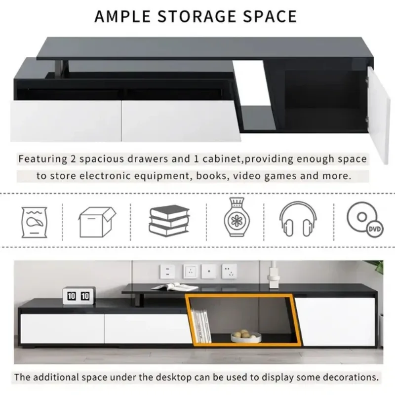 أثاث منتصف القرن غرفة المعيشة أثاث المنزل عرض شحن مجاني طاولات تلفزيون عائمة حامل تلفزيون مع صندوق مدفأة #6