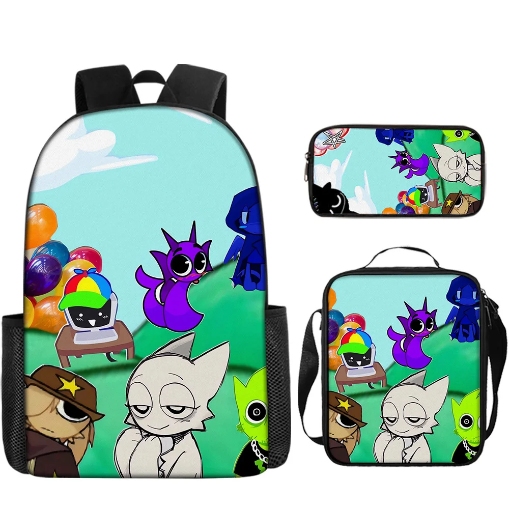 Sprunki wenda oren pelúcia anime jogo brinquedo mochila estudante escola bolsa de ombro plushie criança bonito viagem crianças presente aniversário