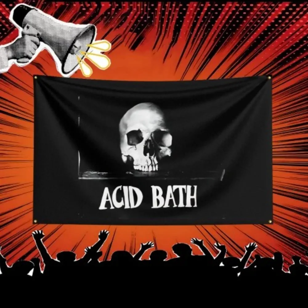 Acid Bath Inspired Rock Music Flag  Polyester Banner For Bedroom Wall Decor Music Fans Gift