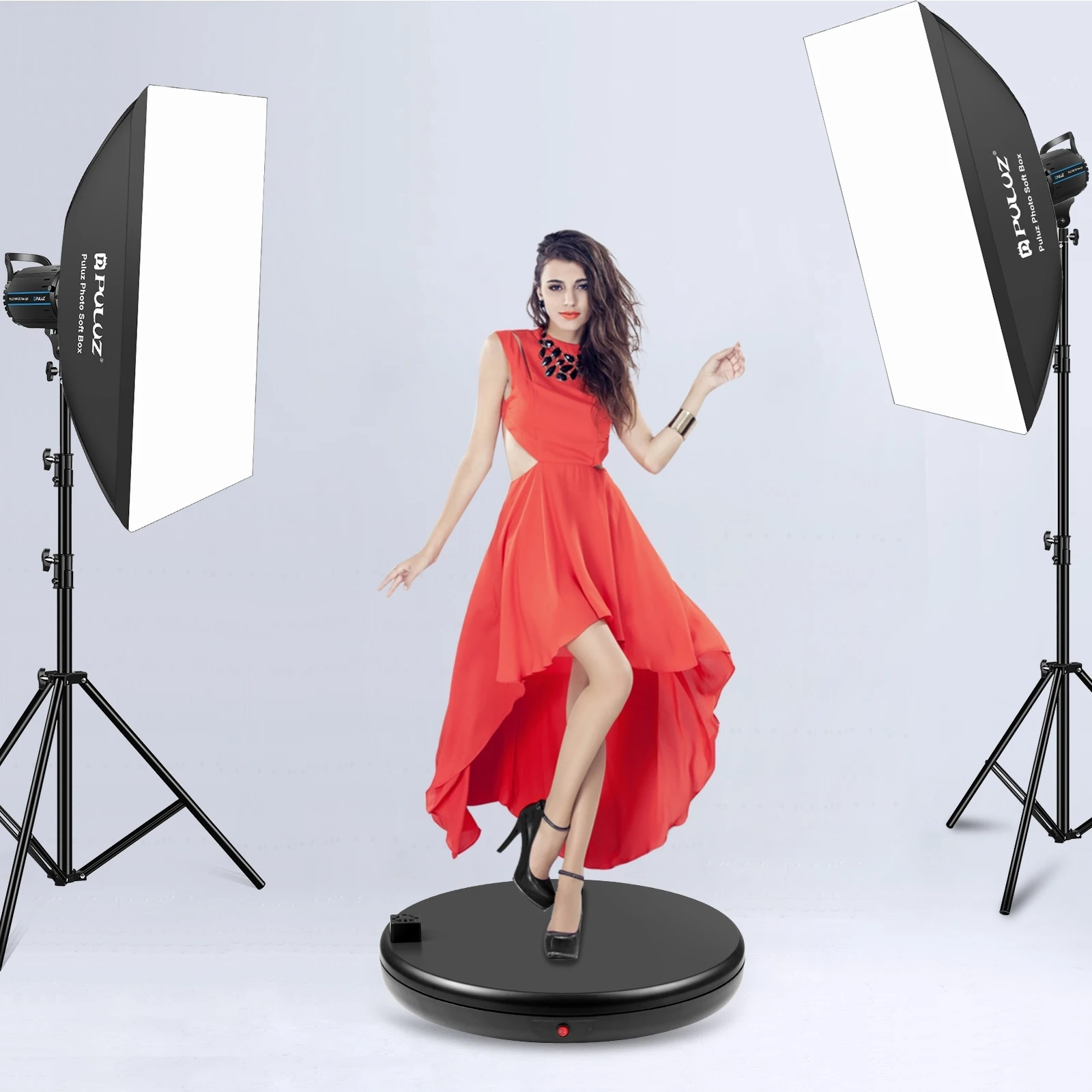 PULUZ 45cm Remote Control Adjusting Speed Rotating Turntable Display Stand for Photography Video with Power Socket, Load 100kg