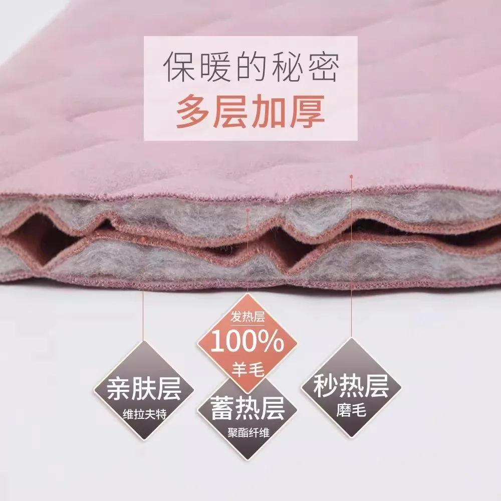 Pantalones térmicos de lana 100% para mujer, mallas gruesas con forro polar de cintura alta para invierno, ло onderdelenроткие жletiе PT-622