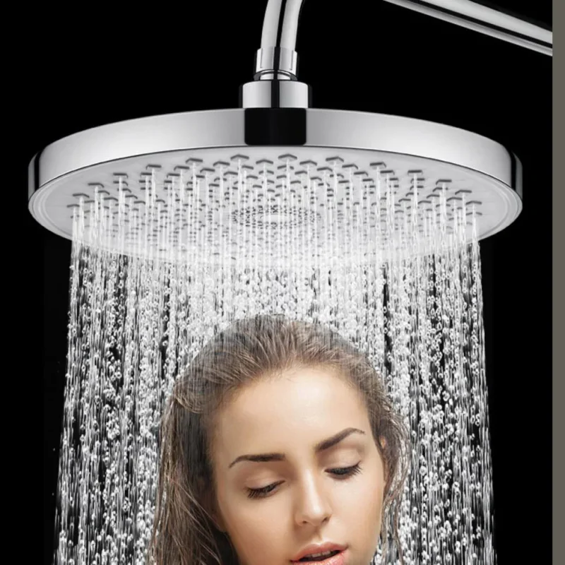 

Large Round Top Spray Booster Shower Head - Full Body Hotel Style Shower with Universal Interface for Home Bathroom Use