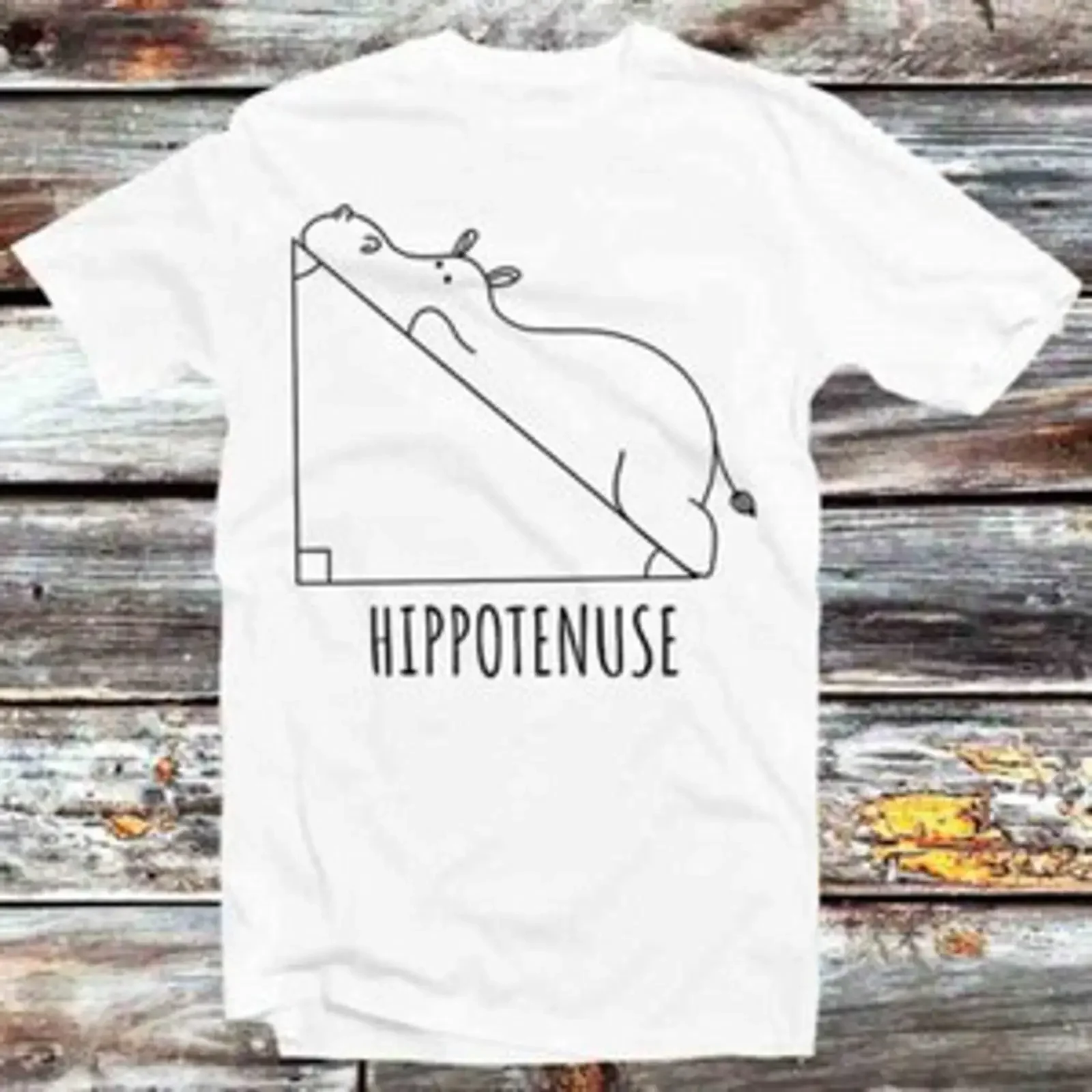 Hypotenuse Mathe Nerd Nilpferd Tier Natur Haustier Liebhaber T Shirt B1347 vintage Washed streetwear Soft Casual graphic Unisex