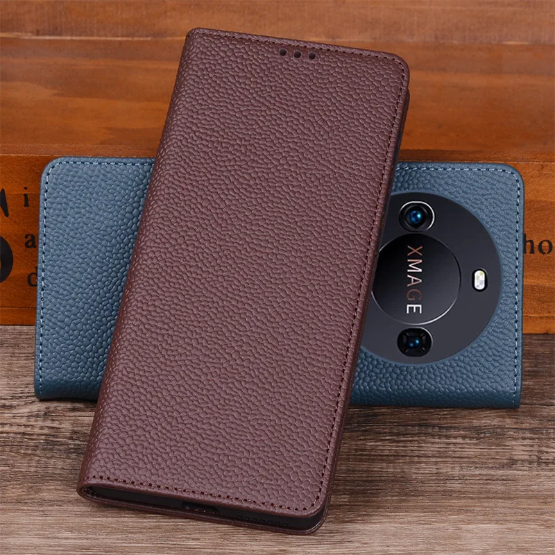 

Hot Sales Luxury Genuine Leather Flip Phone Cases For Huawei Mate 60 Mate60 Pro Leather Half Pack Phone Cover Case Shockproof