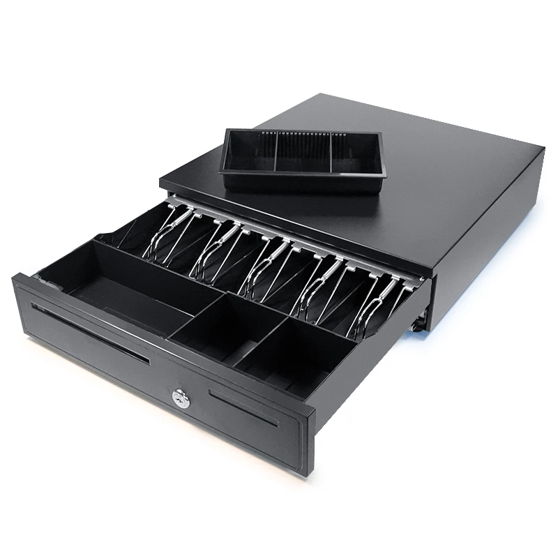 

Cash Register Drawer for Point of Sale (POS) System, 5 Bill/5 Coin RJ11 Key-Lock for Stores, Shops, and Businesses
