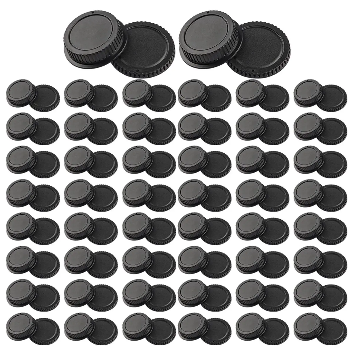 A72U 50pcs Camera Body Rear Lens Cap Front Back Protection Cover Set for Mount Lenses DSLR Camera Accessories