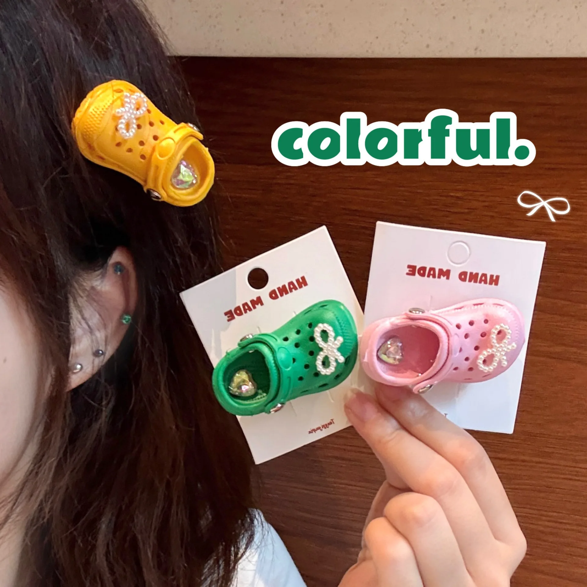 Creative Funny Hole Shoes Broken Hair Clip Cute Kawaii Versatile Fashion Bangs Clip Women Girls Side Clip Hair Style Accessories