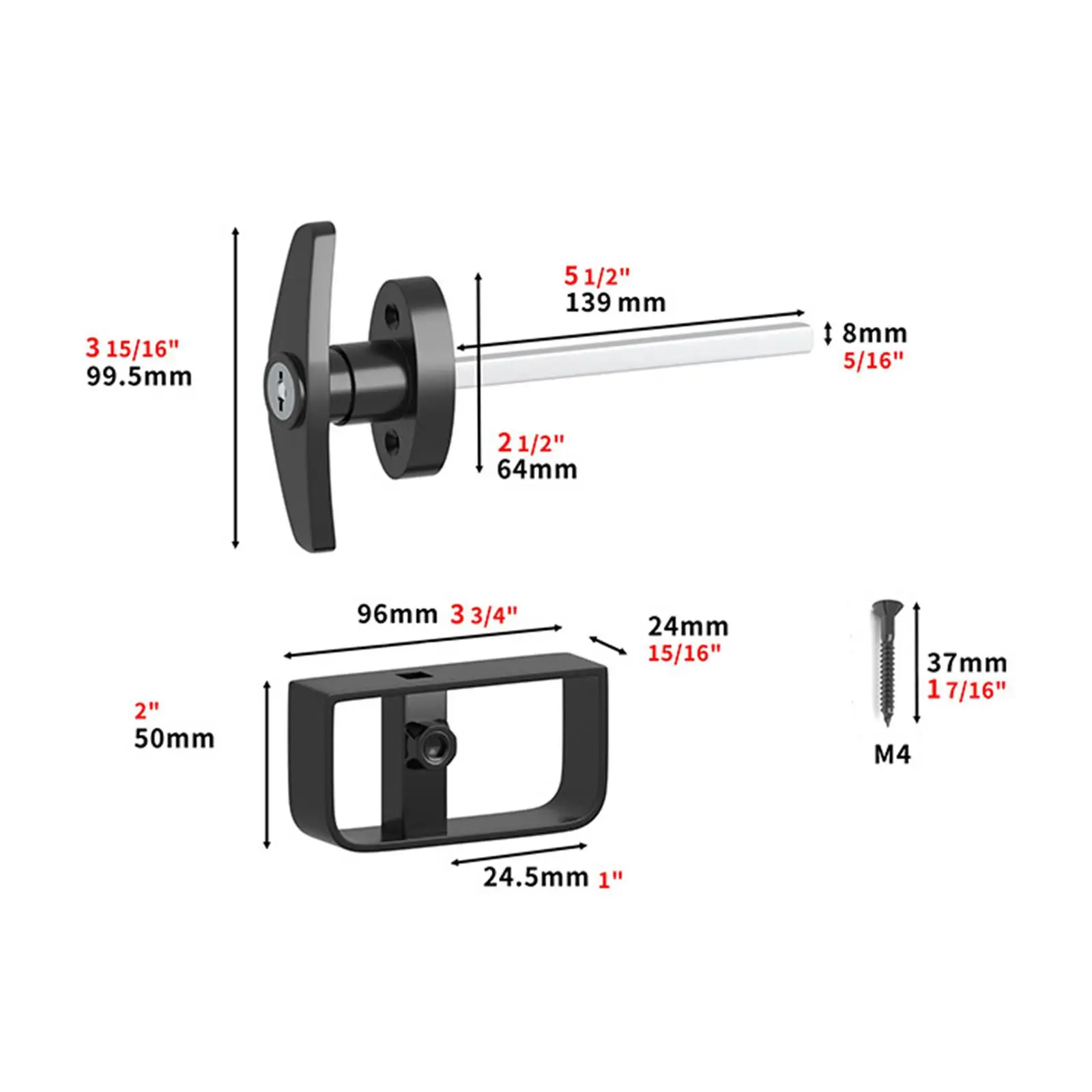 T Handle Lock การเปลี่ยนฮาร์ดแวร์ล็อคสําหรับคาราวานรถพ่วงโรงรถ