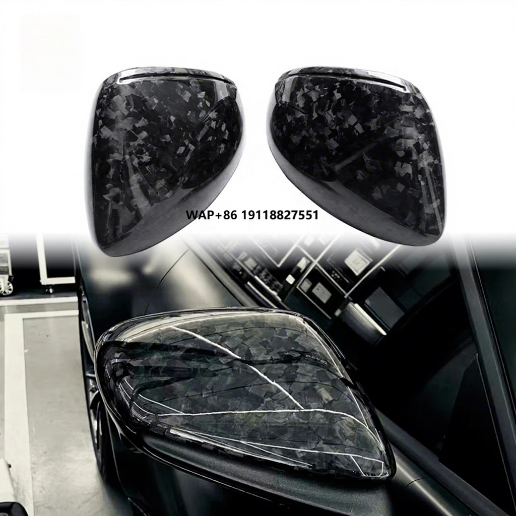 

Replacement Parts High Glossy Forged Carbon Fiber OEM Style Car Rearview Mirror Covers for Taycan