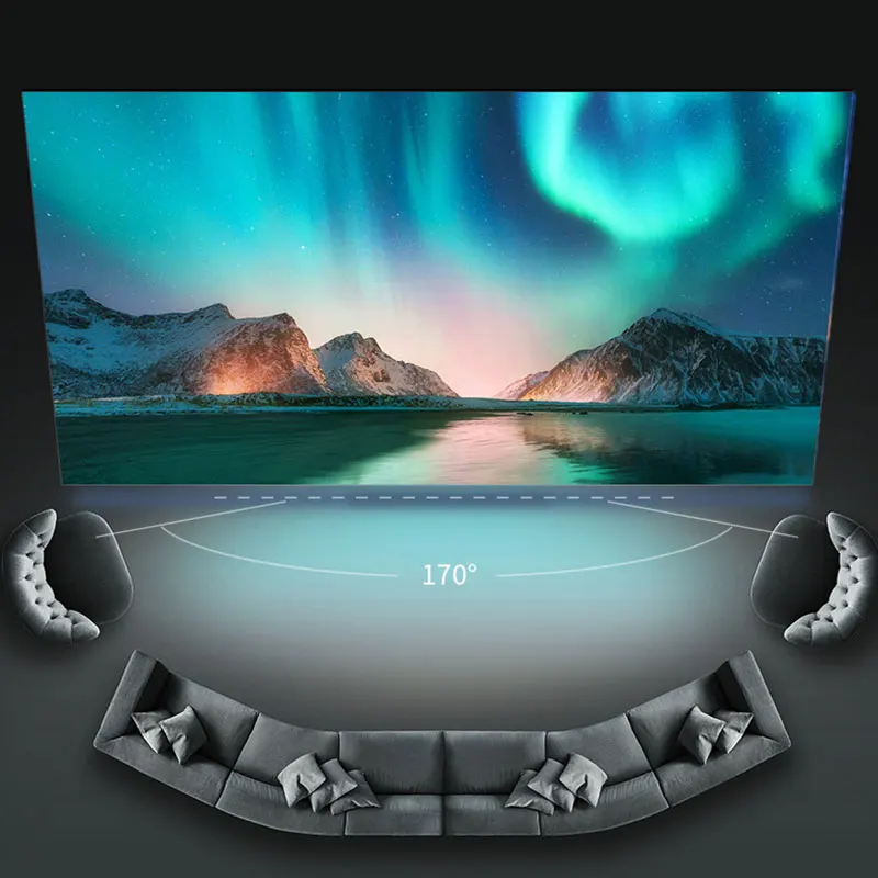 120-Inch Motorized Electric Pull-Up 3D Projection Screen 16:9 Projector Screen 4K Long throw Home Portable Floor Rising Stand