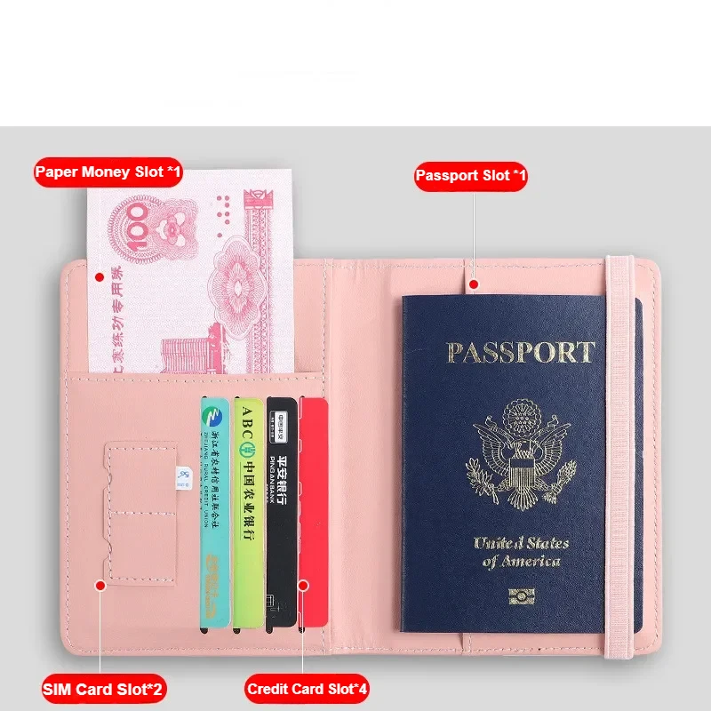 RFID Blocking Passport Cover Case Vintage Passport Holder Sleeve Multi-Function with ID Credit Card Slot Passport Protector Case