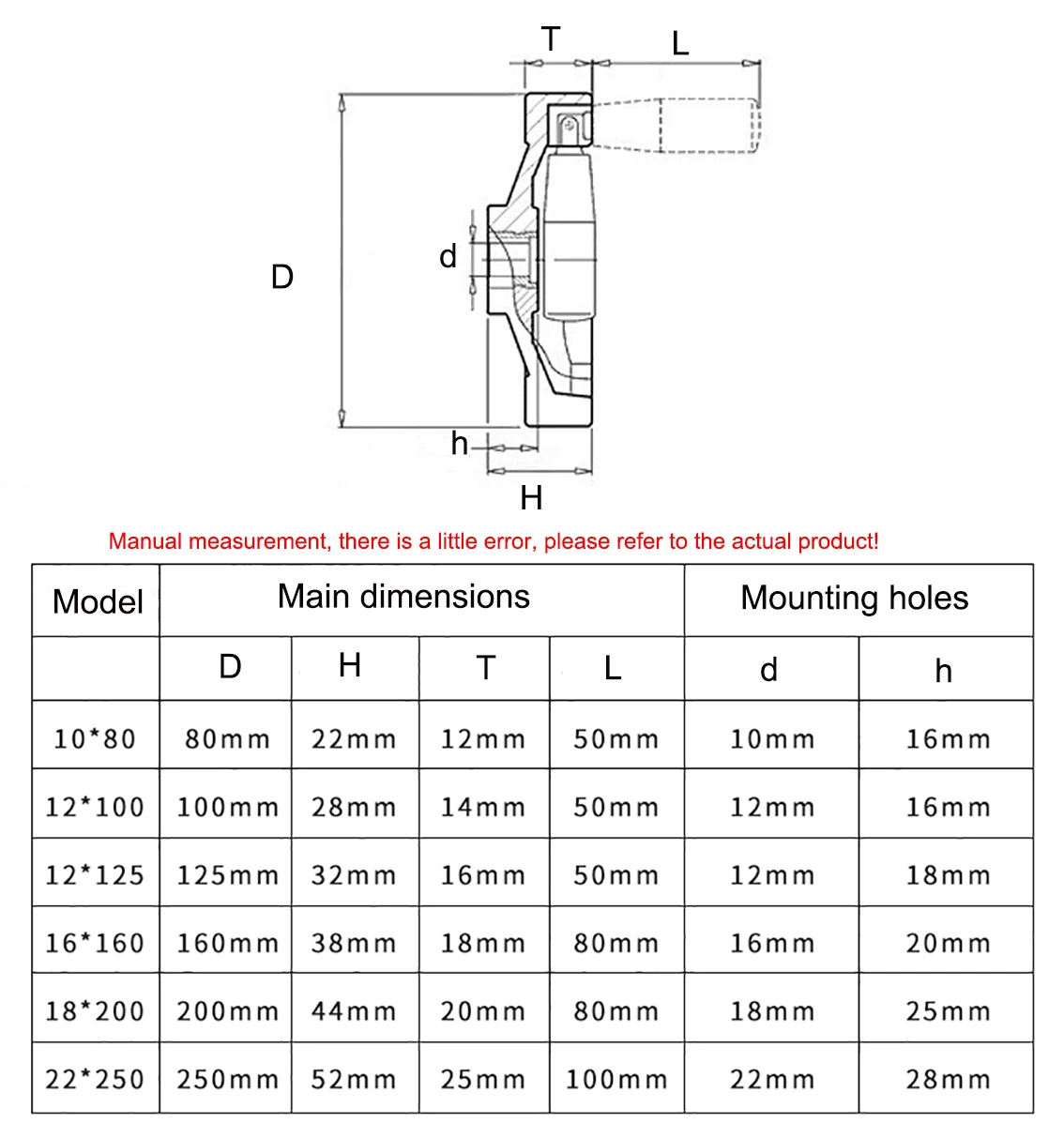 1Pcs Kunststoff Handrad Runde Glatte Loch Legierung Drehmaschine Fräsmaschine Hand Rad mit Rotierenden Griff Maschine Zubehör Werkzeuge – Detail 2