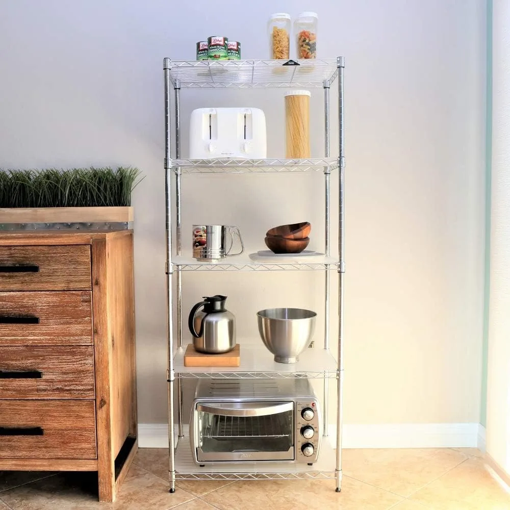 

Chrome 5-Shelf Wire Shelving 24"x14"x60" (Chrome) kitchen storage bathroom organizer kitchen organizer closet organizer