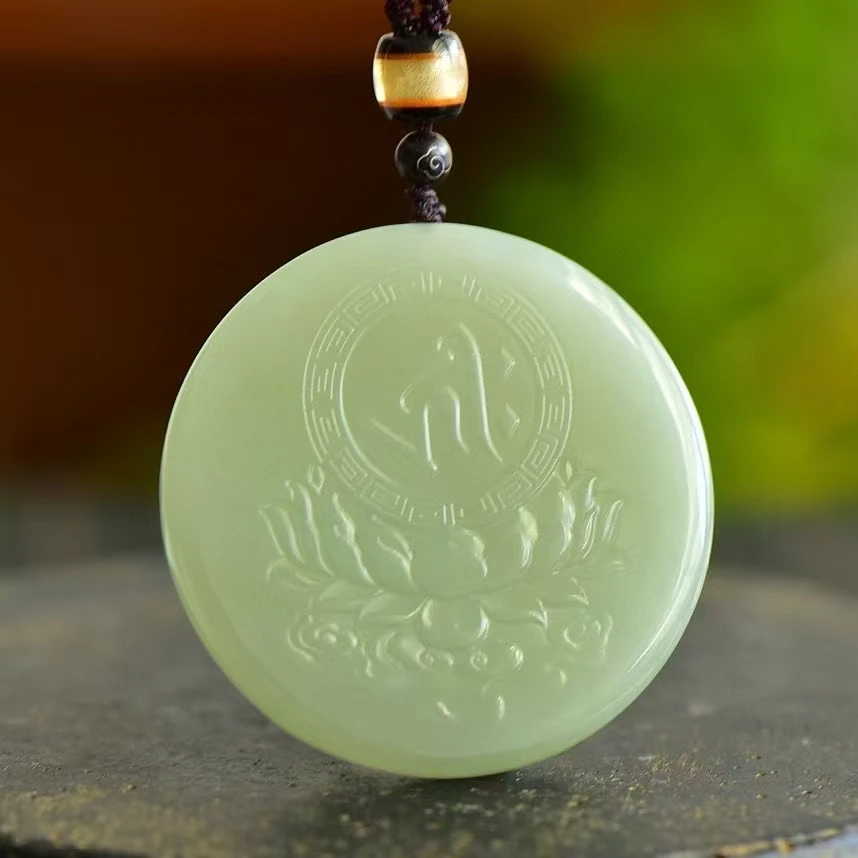 Hetian Jade Qinghai Tara pendant SN0003