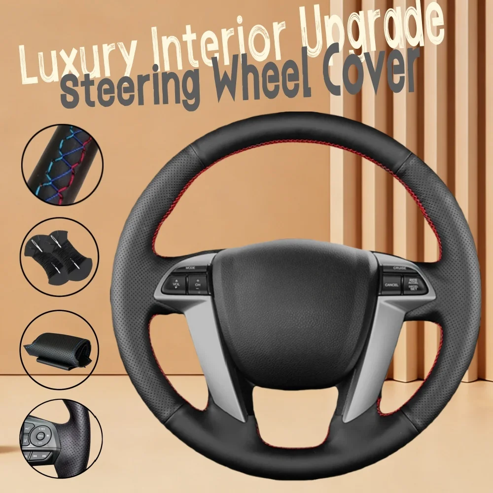 Funda de Volante de Cuero de Microfibra Personalizada para Pilot Odyssey Accord 8 2009-2015, Funda Protectora para Volante de Honda Crosstour
