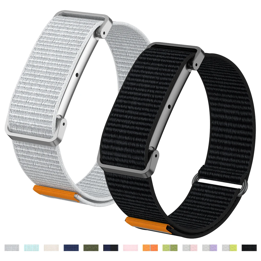 Nylon-Schlaufenarmband für Google Fitbit Air Strap, Metallgehäuse für Fitbit Air, Ersatzband, Armband, Gürtel, Zubehör
