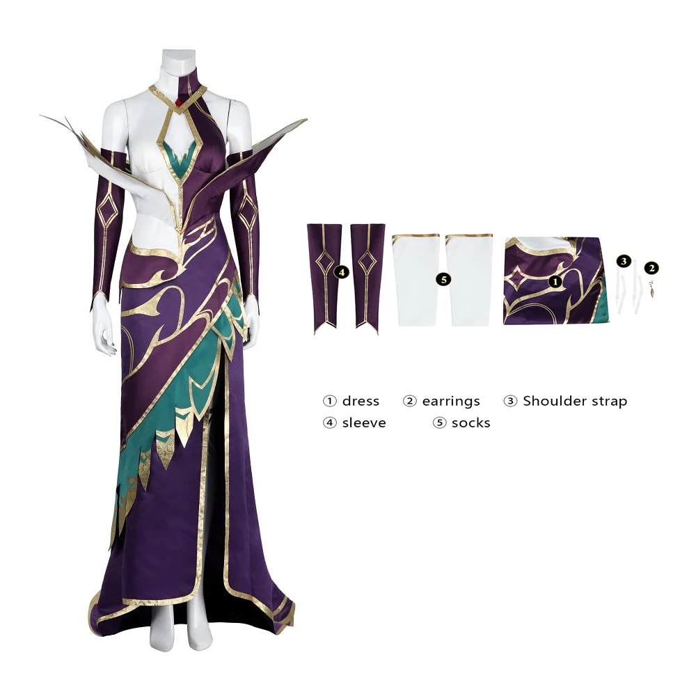 Nuevo juego League Of Legends LOL, disfraz de Cosplay de la bruja más prestigiosa Morgana, fiesta de Halloween, acceso a vestido Sexy de alta calidad
