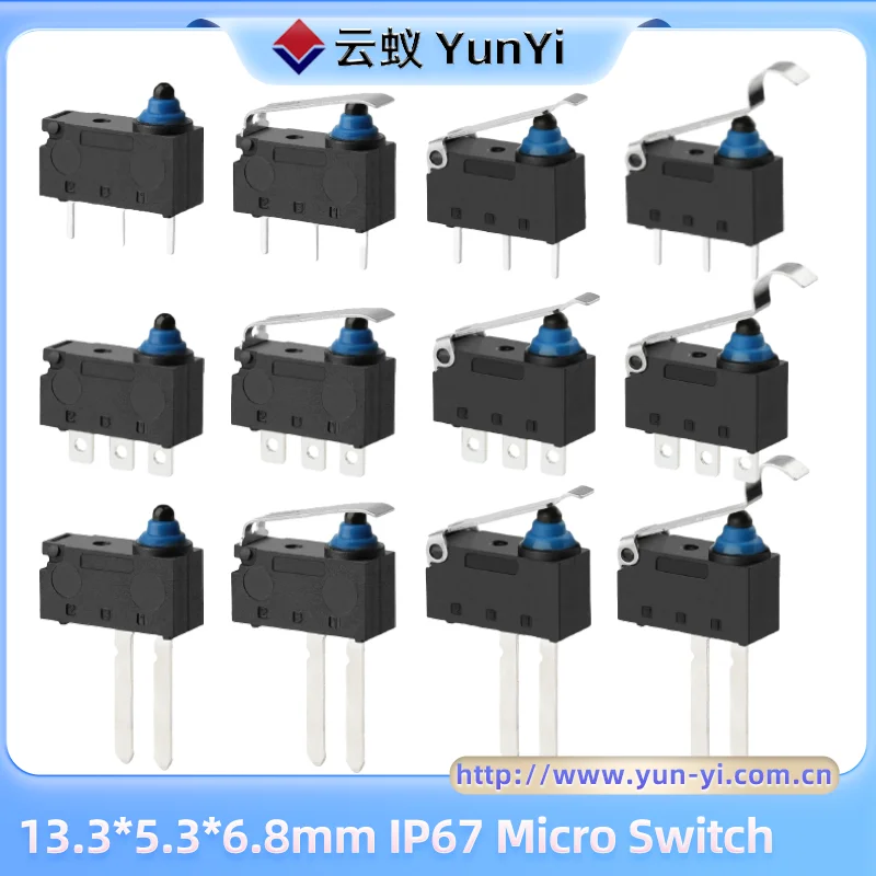 Waterproof Micro Switch 13.8mm Small Rubber Key Stroke Detection Used For Car Tail Door  Side Door/Charging Gun/Smart Appliances