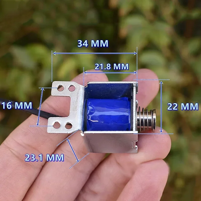 MC0722T DC 6V-12V Micro DC Electromagnet Push Pull Through Type Spring Mini Solenoid Magnet Stroke 5mm DIY Electronic Lock