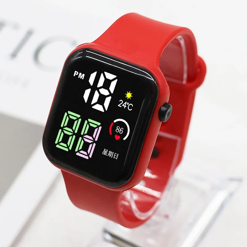 Jam Tangan Olahraga untuk Wanita dan Pria Jam Tangan Digital LED Bercahaya Tahan Air Jam Tangan Anak Dial Besar Siswa Elektronik Relojes Digitales
