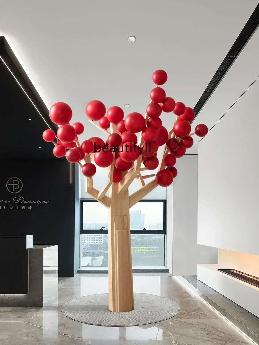 Colorful Tree Ball Large Decoration Floor Device Artwork Foyer Hotel Lobby Soft Decoration Beautiful Furnishing