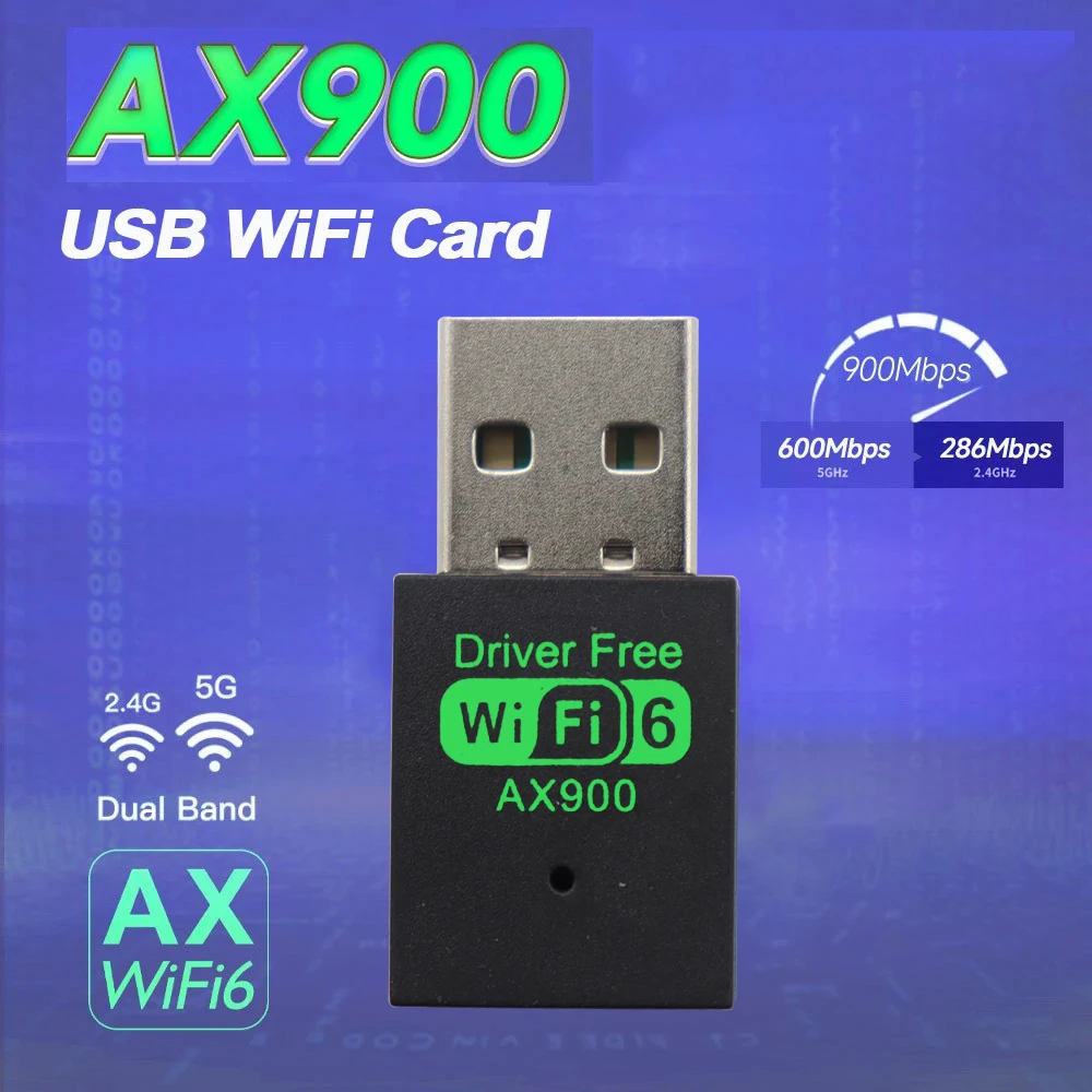 WiFi 6 AX900 USB WiFi محول 2.4G/5 جيجا هرتز 900Mbps إيثرنت لاسلكي واي فاي بطاقة الشبكة محرك USB دونغل مجاني للكمبيوتر Win10/11 #1