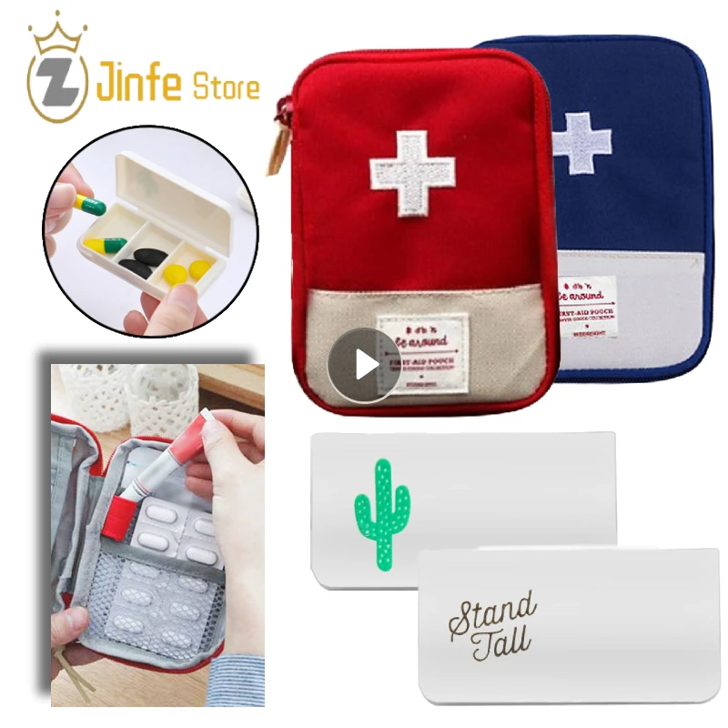 Mini Portable Medicine Bag Travel First Aid Kit Medicine Bag Storage Bag Survival Kit Medicine Box Outdoor Emergency Camping