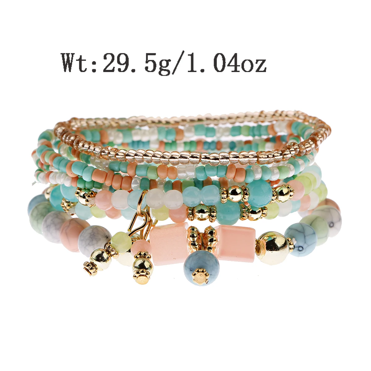 Böhmischen Charme Roten Perlen Multilayer Armbänder & Armreifen für Frauen Handgemachte Türkisen Verkrustete Perlen Armband Femme Boho Schmuck