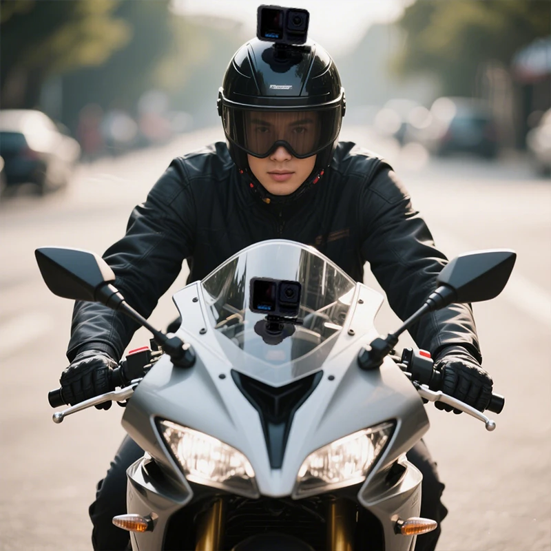 Supporto per casco flessibile universale per GoPro 13 12 11 10 9 Insta360 X4 X5 Ace Pro Base adesiva piatta curva Accessorio per fotocamera sportiva