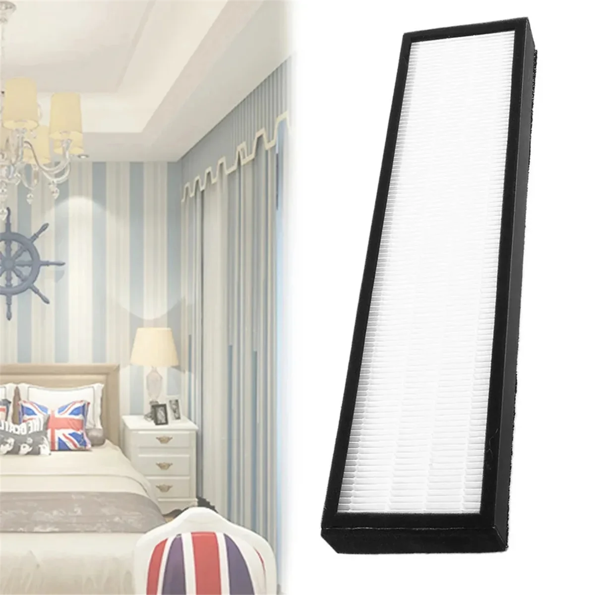 ل GermGuardian FLT5000، FLT5111، AC5000E، AC5250PT، AC5350B، CDAP5500، أسود + ديكر BXAP250 روبوت المكانس تصفية جزء 2 قطعة