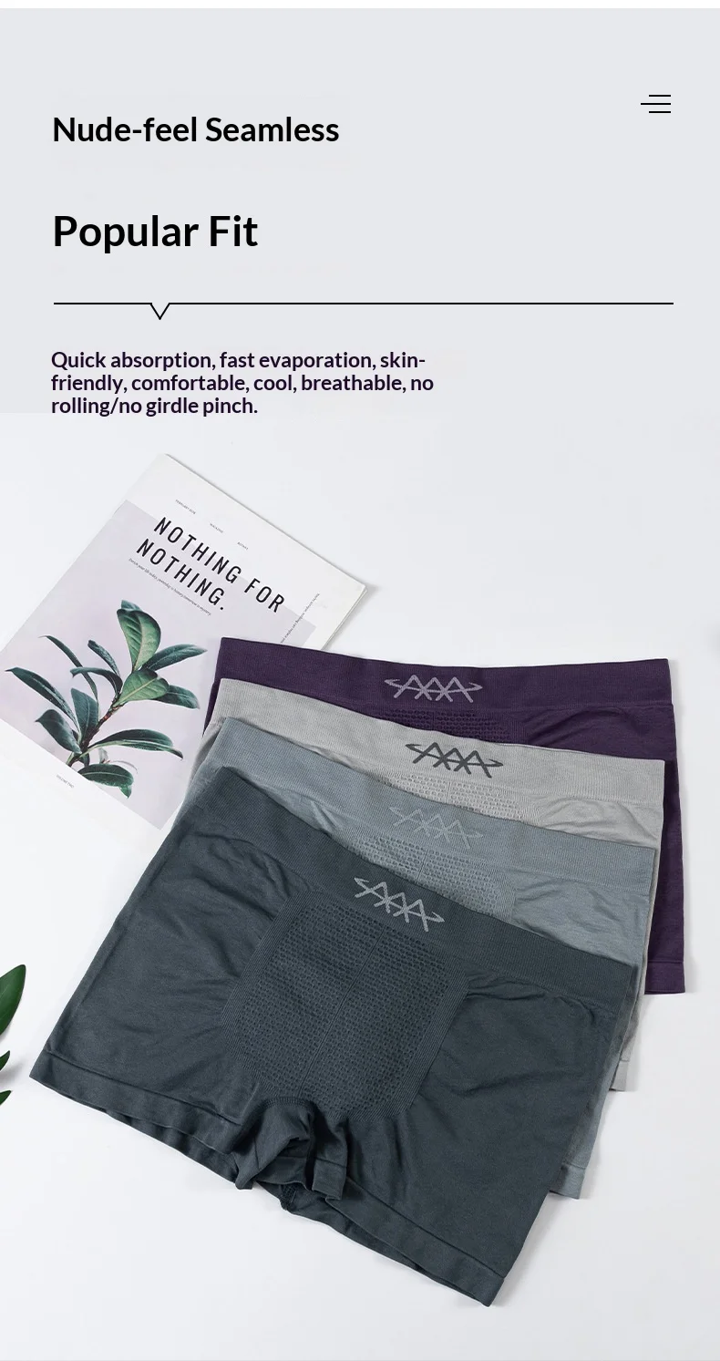 1 Stück Nahtlose Unterwäsche Herren Boxershorts Hochelastische Unterhose Atmungsaktive Slips Sexy Slim Lingerie Eng anliegende Trunks – Detail 11