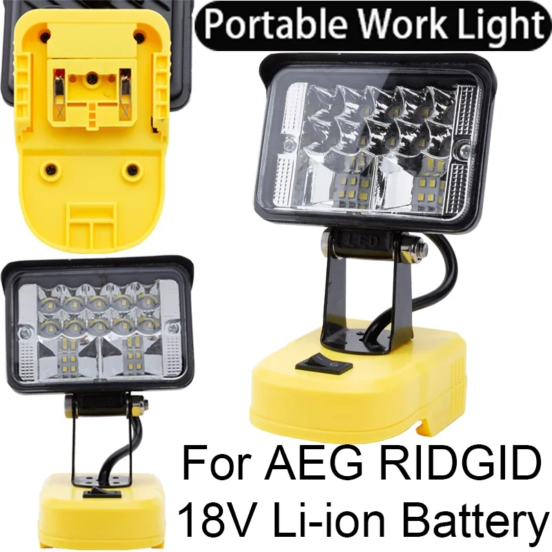 

Portable Work LED Light for AEG RIDGID 18V Li-ion Battery (2800LM) new LED work light Familiale Camping outdoor travel light