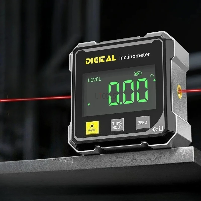 Inclinómetro Horizontal de doble láser para el hogar, inclinómetro Digital pequeño magnético, nivel láser electrónico para construcción de edificios