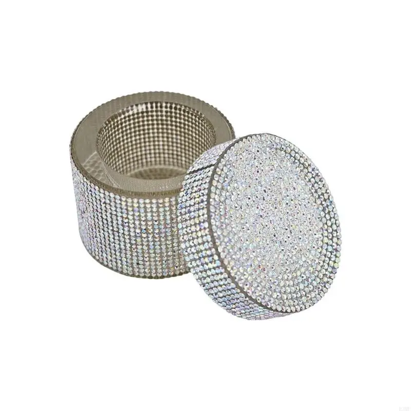 R3MF Stijlvolle acryl nagelschotel met strassdecoratie Dappenschotel manicure houder voor vloeistofonderhoud en weergave