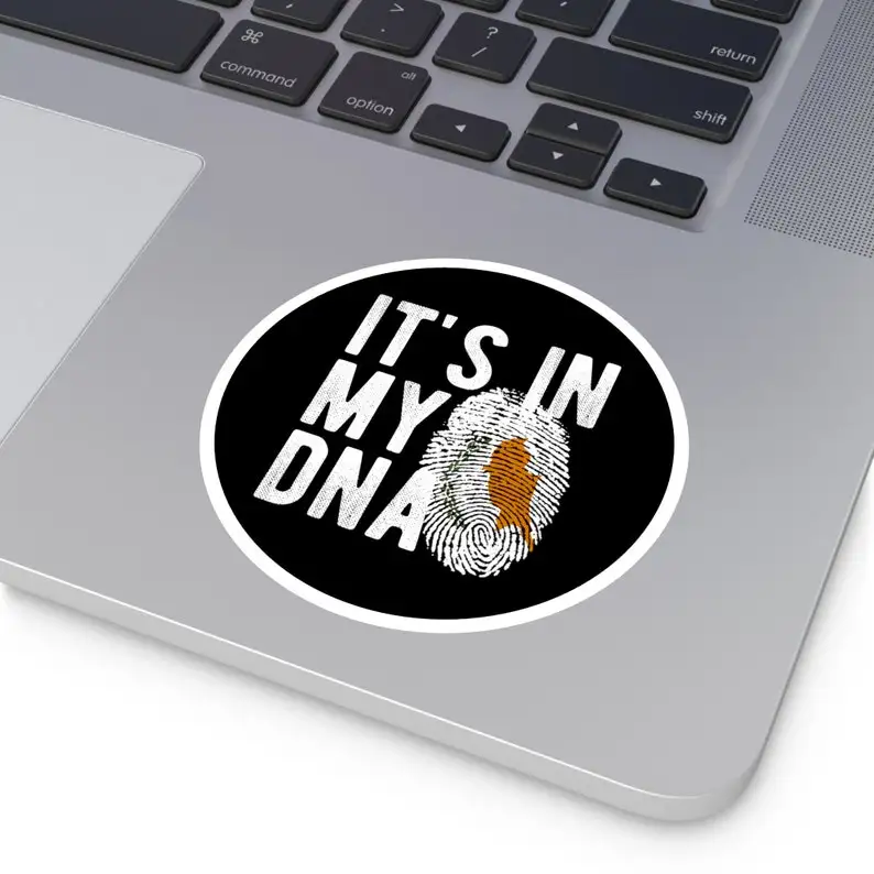 Cyprus DNA Heritage Flag Water Resistant PVC Vinyl Sticker For Car Body And Laptop Symbol And Message Decoration Decal