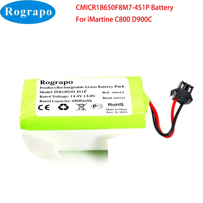 New 14.8V 3400mAh/2800mAh Battery for HOBOT Legee 668 669, For Bagotte BG600 , CMICR18650F8M7-4S1P For iMartine C800 D900C