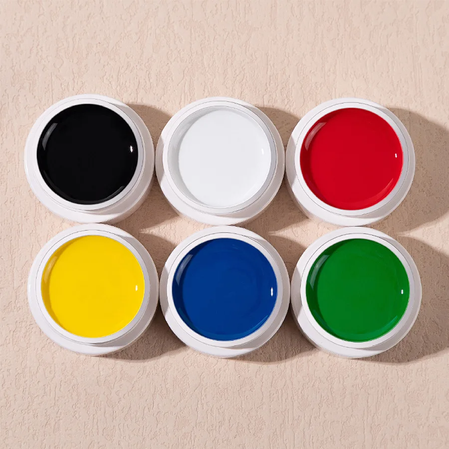 Koreański japoński zestaw 6 kolorów Bez wycierania Paleta żeli do malowania paznokci Jasny kolor do zdobienia paznokci Pół UV Żel w kremie Żel polski